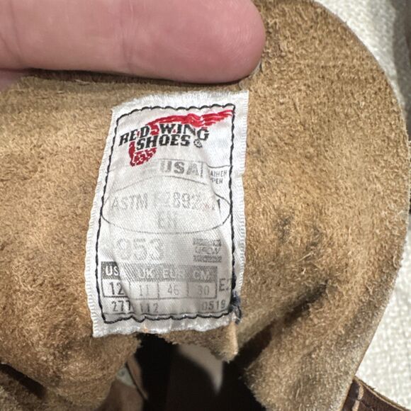 Red Wing Shoes 953 Brown Safety Toe SuperSole Work Boots Size 12 E oil-tanned main image 6